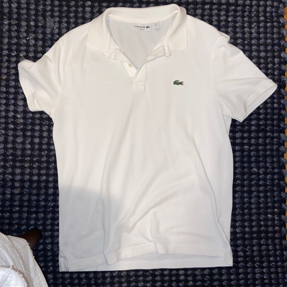 Lacoste Men’s Polo - white, Large